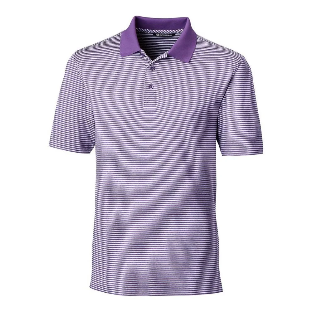 Cutter & Buck Forget Tonal Stripe Polo Shirt Purple Boston Red Sox